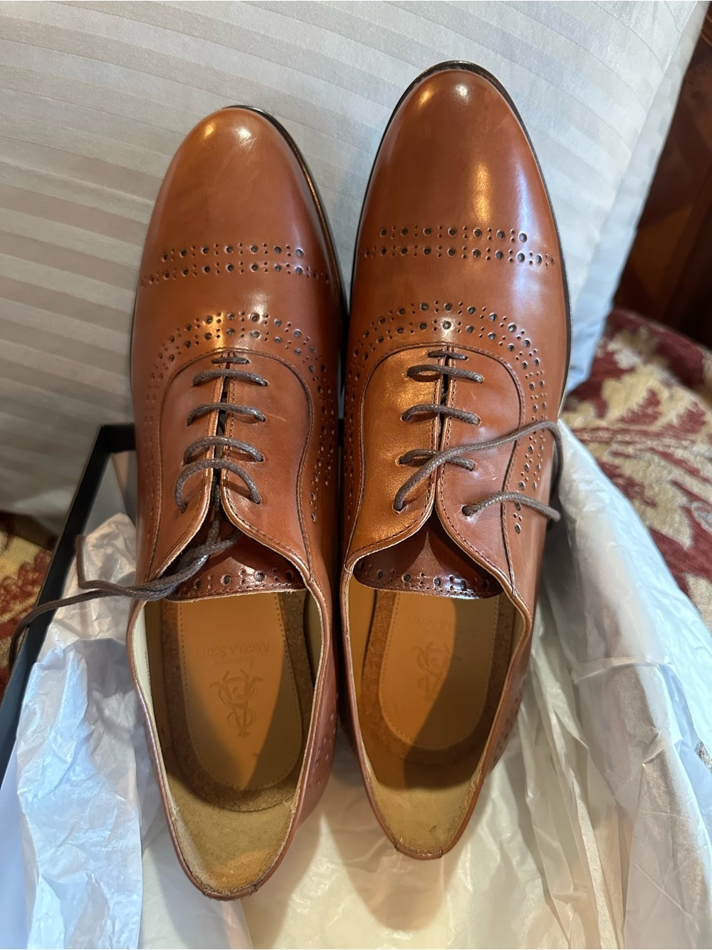 Women's Brown Leather Lace-Up Platform Oxfords